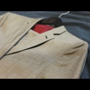 MENS CUSTOM SUIT BLACK & WHITE 40REG WOOL